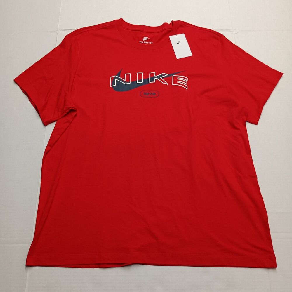 Nike Men's S/S Sportswear Club HBR Graphic T-Shirt JL3 Red Size 2XL XXL NWT